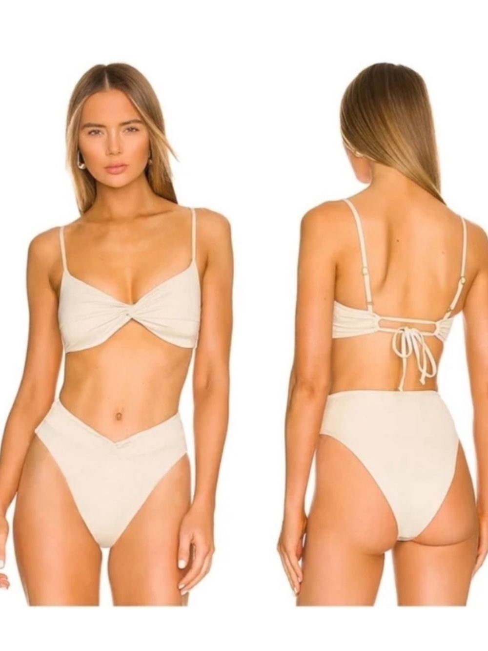 l*space Twist Bralette High-Waist Bikini in Cream